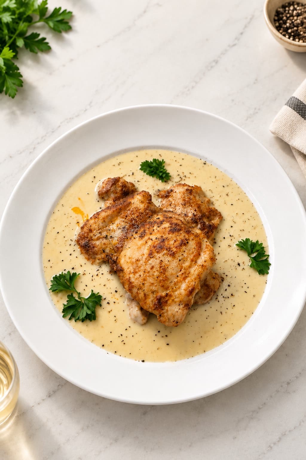 Seared Chicken with Velouté